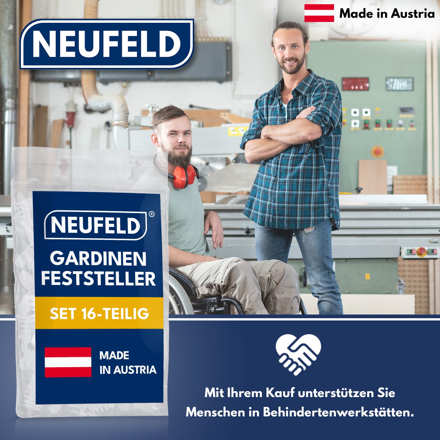 Gardinenstopper Set [16 teilig] - 10 Zwischenfeststeller +6 Endfeststeller