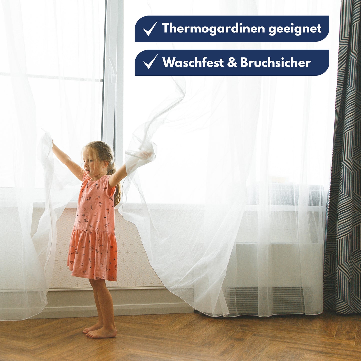 Gardinenröllchen für Innenlauf Schienen [120 Stück] - (inkl. 6 Feststeller)