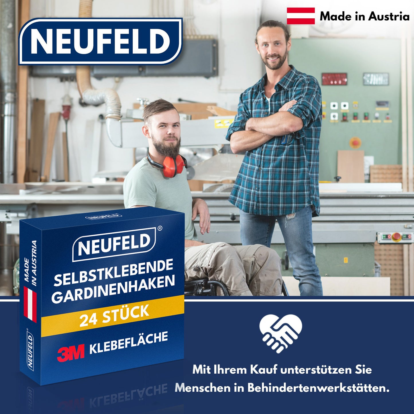 Gardinenhaken selbstklebend [24 Stück] weiß [inkl. 3M Klebefläche]